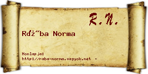 Rába Norma névjegykártya